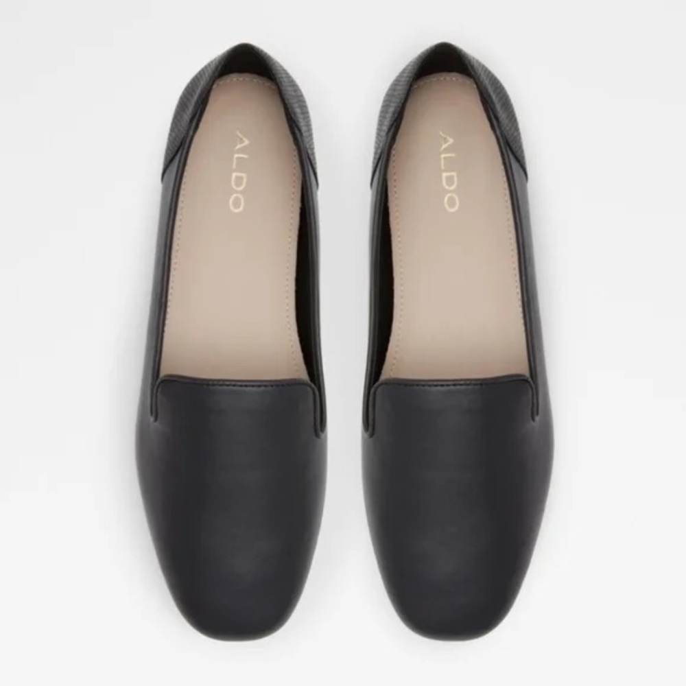 ALDO Women's Black Leather Slip-On Loafers